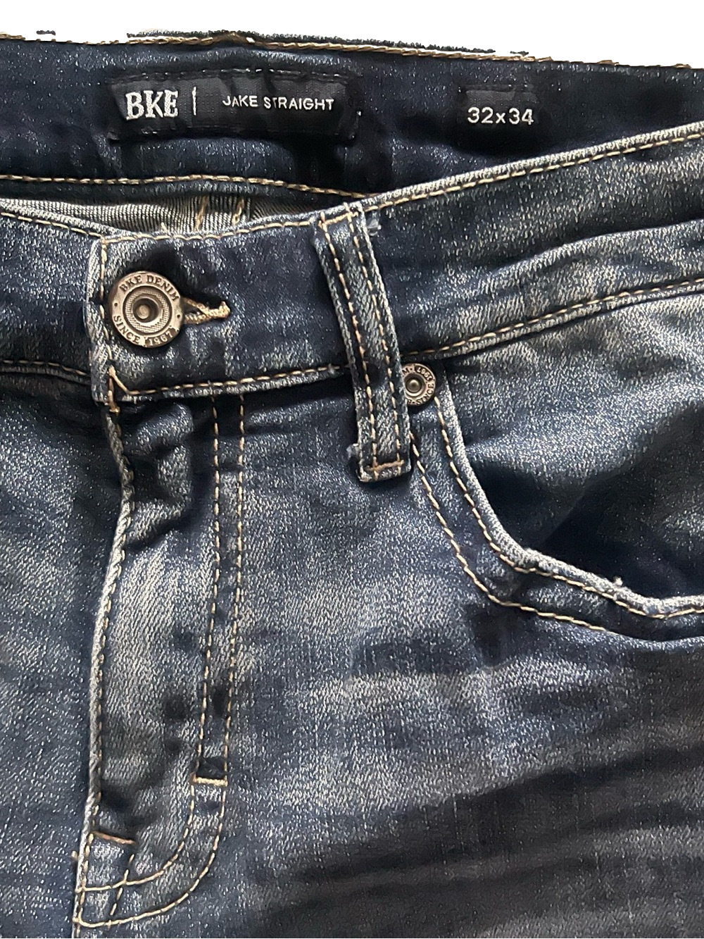 BKE Jake Straight Men’s 33x34 Blue Straight Leg Stretch Denim Jeans - Size 32x34 - Picture 4 of 6